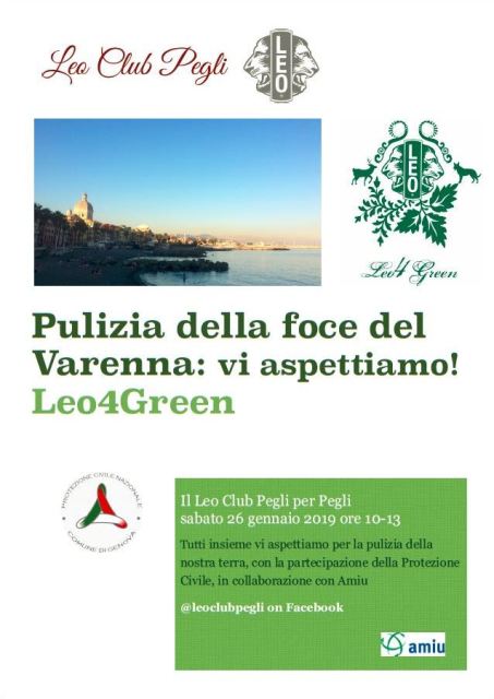 Locandina pulizia spiaggia alla foce del Varenna