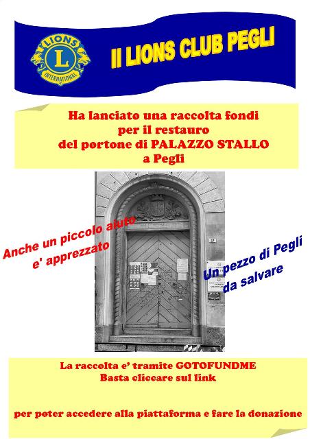 Locandina raccolta fondi per il Portone della Scuola Elementare G. Pascoli