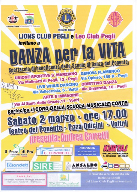 Locandina Danza per la vita 2019