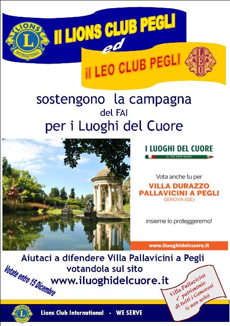 Locandina Villa Pallavicini Luogo del Cuore