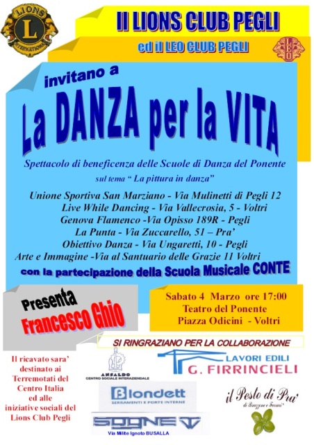 Locandina Danza per la Vita