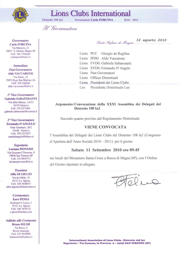 Lettera di Invito