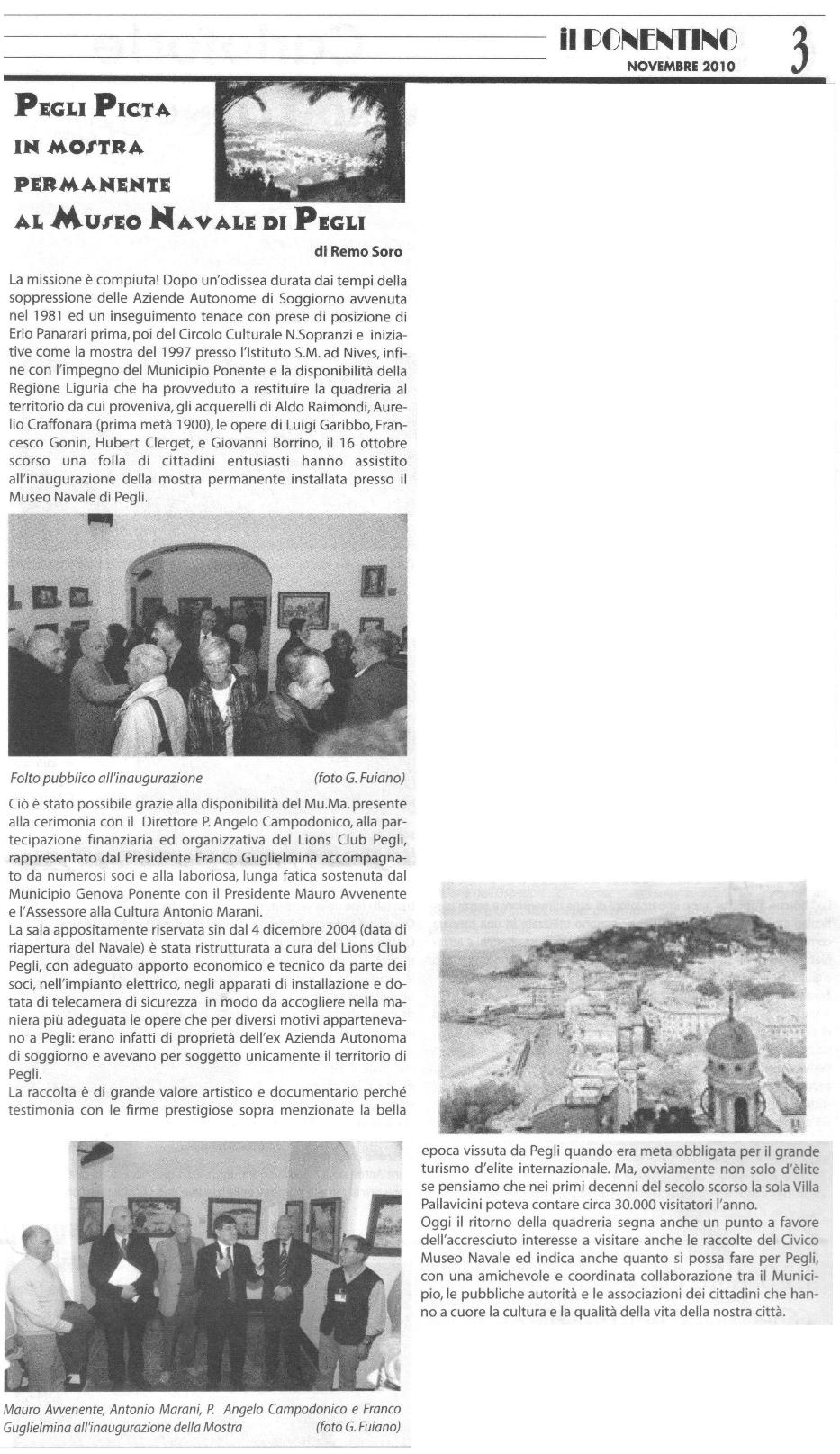 Articolo da Il Ponentino