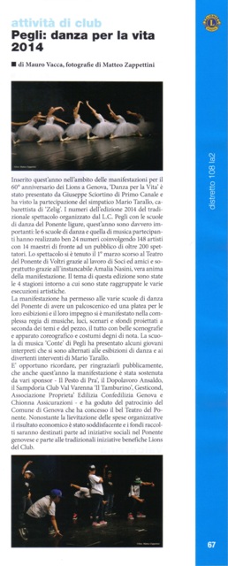 Rivista Lions – Danza per la Vita 2014