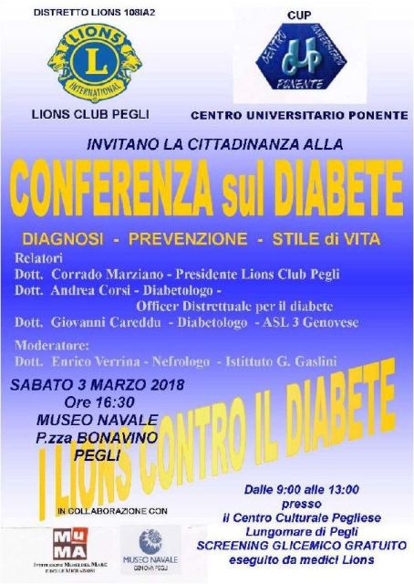 Locandina conferenza diabete