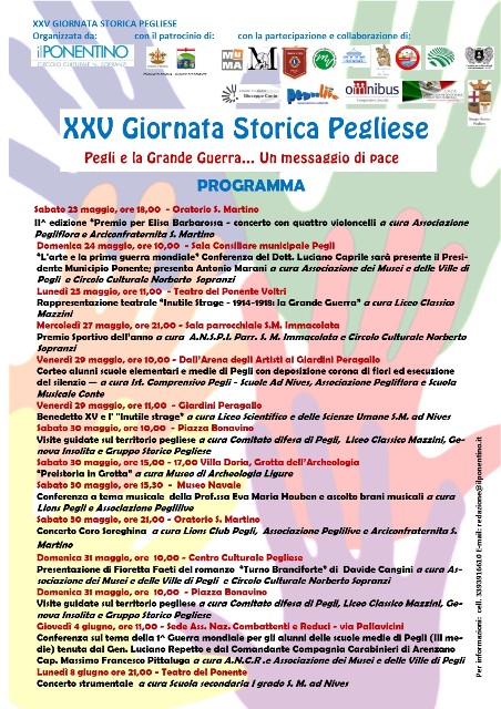 Locandina XXV Giornata Storica Pegliese