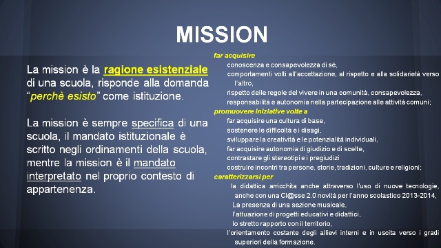 La mission della scuola