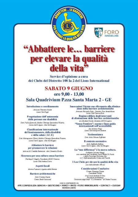 Locandina barriere architettoniche