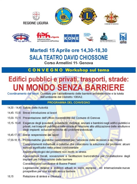 Locandina Convegno Un mondo senza barriere
