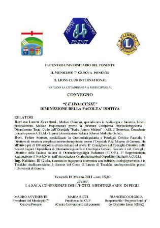 Locandina Ipoacusie